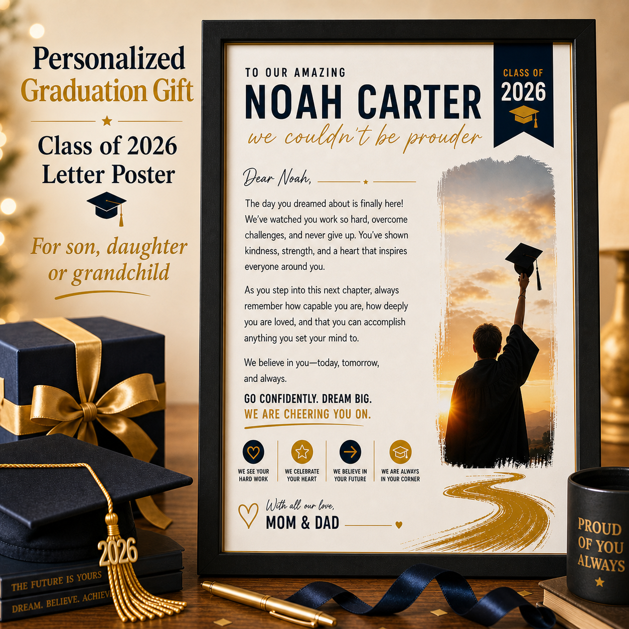 Graduate letter poster digital keepsake preview