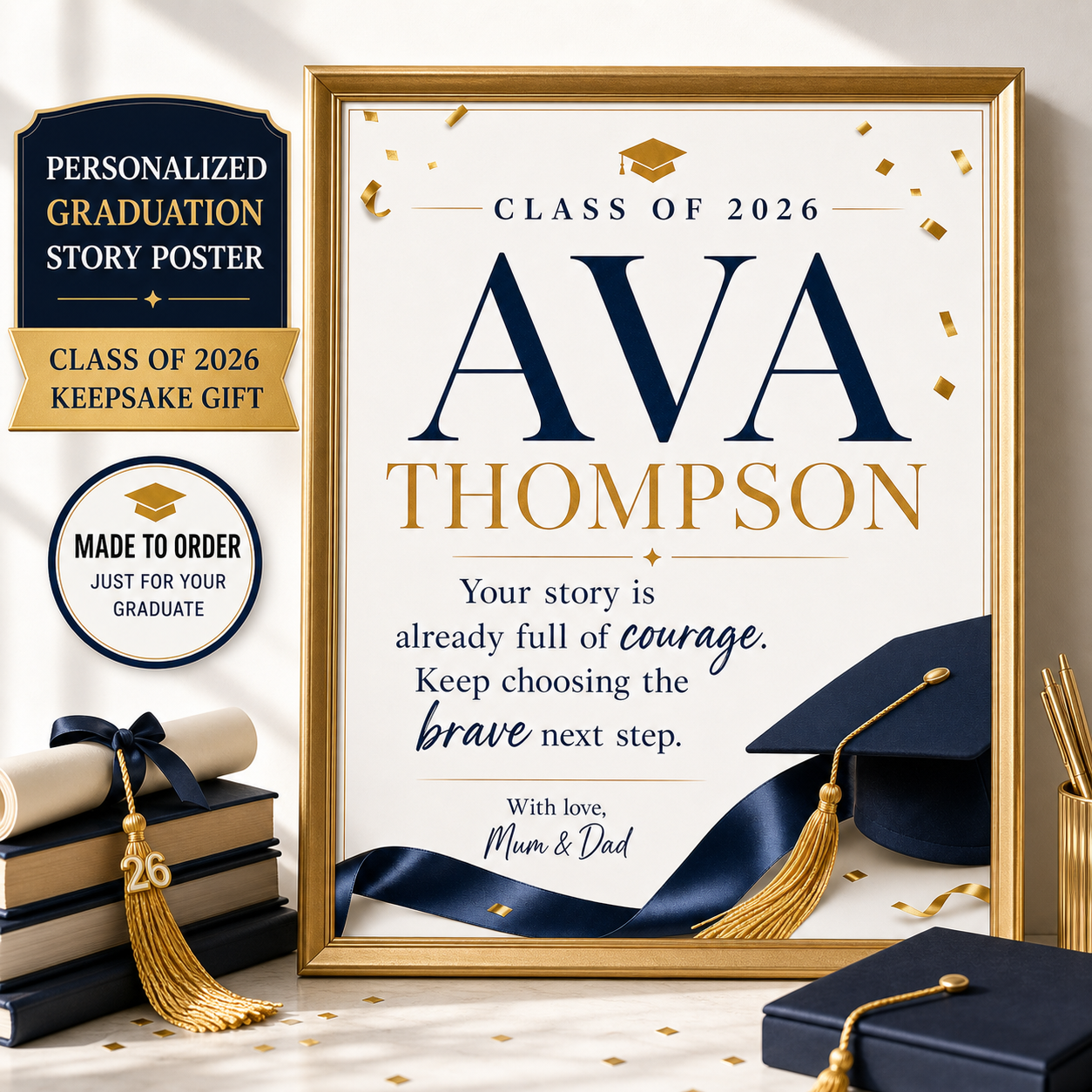 Graduation story poster digital keepsake preview
