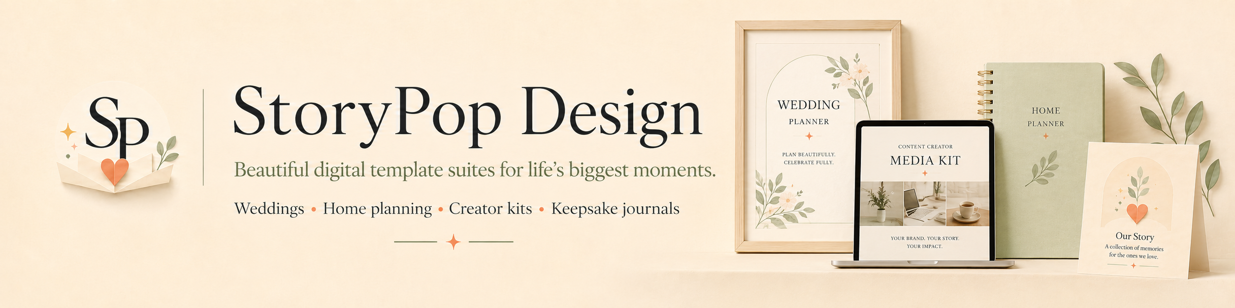 StoryPop Design - beautiful digital template suites for life's biggest moments