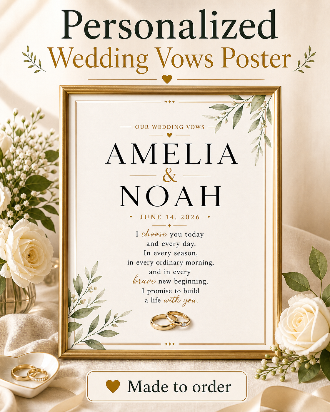 Wedding vows keepsake preview